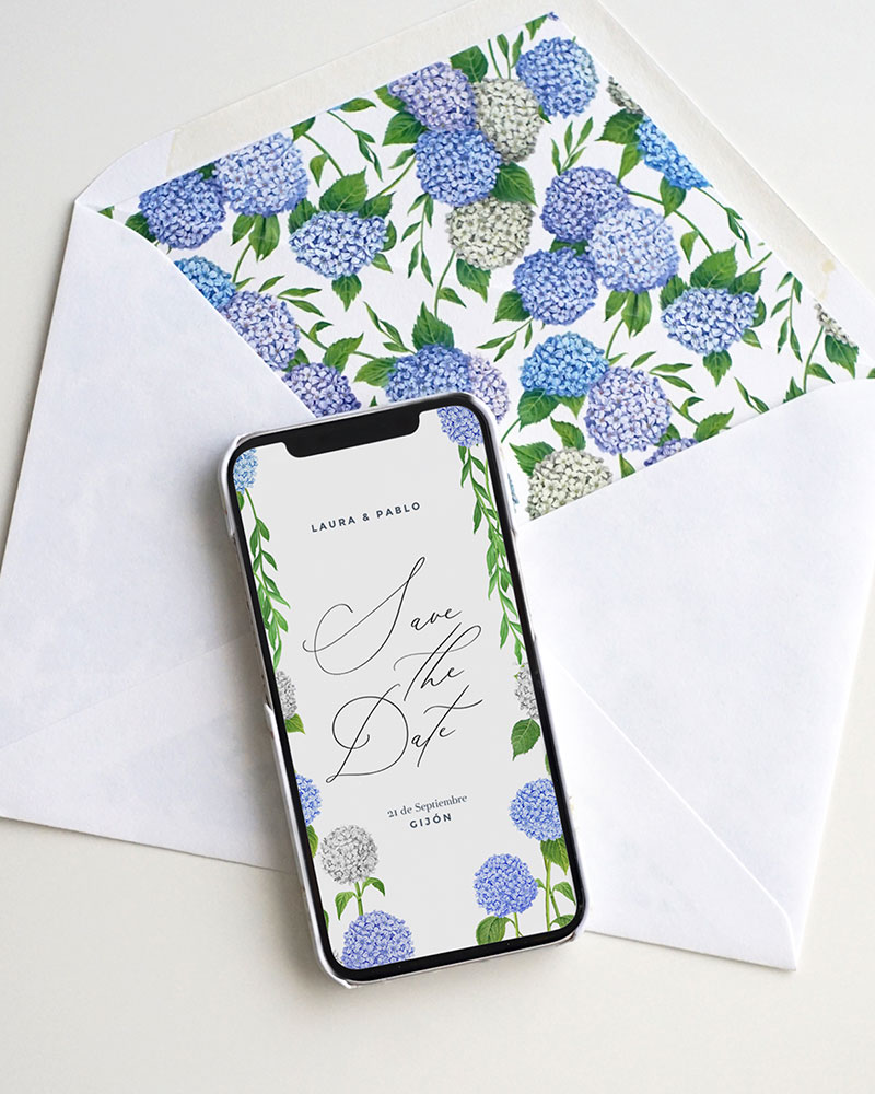 save the date hortensias something cute